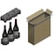 Epe Usa 5 in x 14 in x 15 in Wine Shipping Box, Kraft, Corrugated / Foam, Single, 32 ECT WST-04 - alternate 3